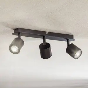 Luminex Spot pour plafond Modo noir à trois lampes pas cher