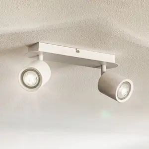 Luminex Spot pour plafond Modo en inox, blanc, deux lampes pas cher