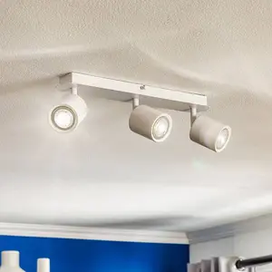 Luminex Spot pour plafond Modo en inox, blanc, 3 lampes pas cher