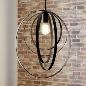 Luminex Suspension Ringo à 1 lampe, noire pas cher