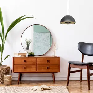 Luminex Suspension Drew en noir avec décor en bois pas cher