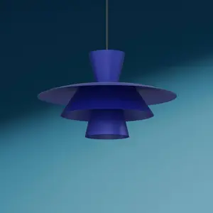 Luminex Suspension Plato, bleu foncé, métal, Ø 38 cm, E27 pas cher