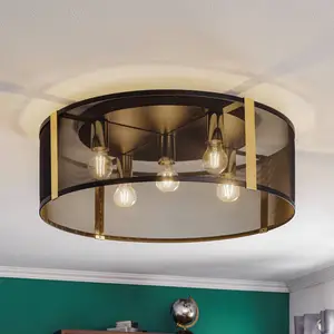 Luminex Plafonnier Lavinia bandes or, à cinq lampesVendu parluminaire