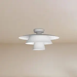 Luminex Plafonnier Plato, blanc, métal, Ø 38 cm, E27 pas cher