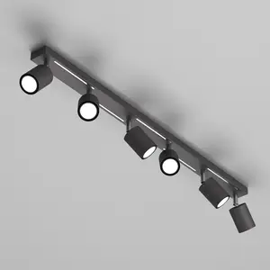 Luminex Spot plafond Jarek anthracite/chromé, à 6 lampes pas cher