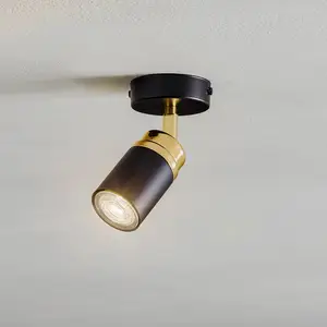Luminex Spot pour plafond Reno, à 1 lampe, noir/doréVendu parkaufland