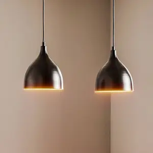 Luminex Suspension Nanu en métal noir à deux lampes