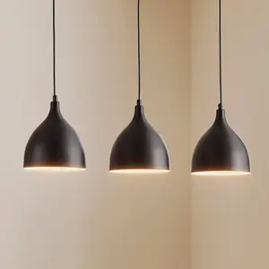 Luminex Suspension Nanu, noir, acier inoxydable, à 3 lampes pas cher