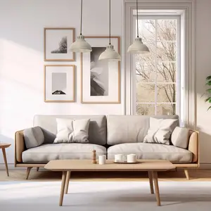 Luminex Suspension Sven, 3 lampes, beige, acier pas cher