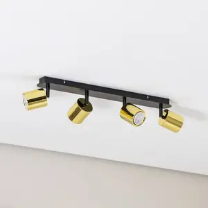 Comparateur de prix : Luminex Spot pour plafond Demia, noir/laiton, 66 cm, GU10