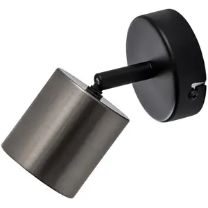 Comparateur de prix : Luminex Spot mural Demia, noir/nickel, 10 cm de large, GU10