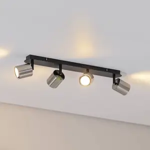 Comparateur de prix : Luminex Spot pour plafond Demia, noir/nickel, 66 cm de long, GU10