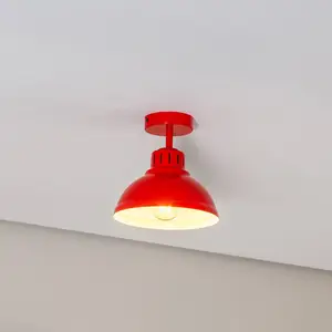 Luminex Plafonnier Sven, à 1 lampe, rouge, acier, E27 pas cher