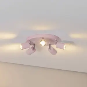 Luminex Spot pour plafond Fun, rose, Ø 30 cm, orientable, GU10 pas cher