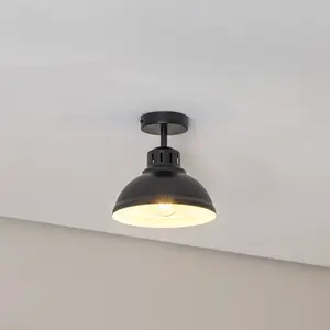 Luminex Plafonnier Sven, à 1 lampe, noir, acier, E27 pas cher