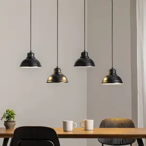 Luminex Suspension Sven, à 4 lampes, noir, acier, E27 pas cher