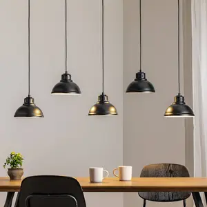 Luminex Suspension Sven, à 5 lampes, noir, acier, E27 pas cher