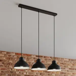 Luminex Suspension Sven, à 3 lampes, noire pas cher