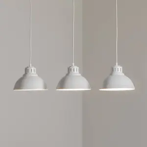 Luminex Suspension Sven à 3 lampes, blanc, acier, E27 pas cher