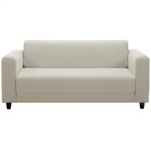 Canapé droit convertible 2 places TEDDY coloris beige