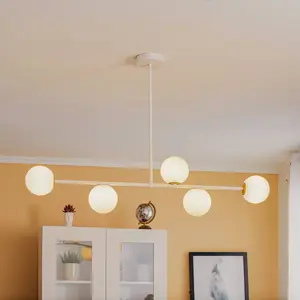 SIGMA Suspension Gama 5, à 5 lampes, blanc pas cher