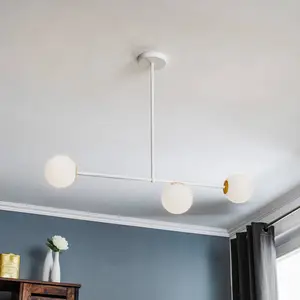 SIGMA Suspension Gama 3 à 3 lampes, blanc pas cher