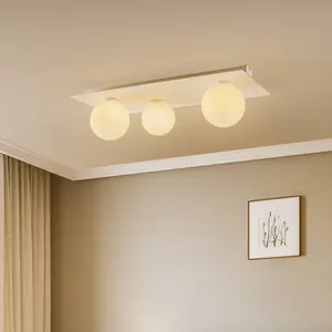 SIGMA Plafonnier Firn, angulaire, à 3 lampes, blanc pas cher