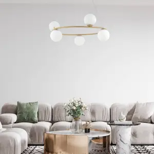 SIGMA Suspension Gama, à 5 lampes, dorée pas cher