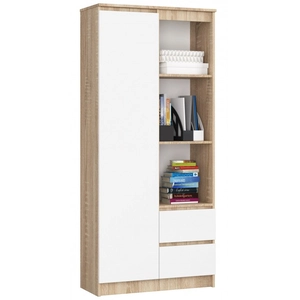 Comparateur de prix : Bibliothèque de bureau AKORD R11 Chêne Sonoma 80 cm 1 porte 2 tiroirs ...