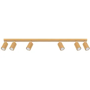 Comparateur de prix : Barre de spots minimaliste - 6 lumières - Dorées - Par Sollux Karbon