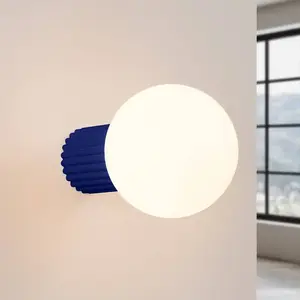 SOLLUX LIGHTING Applique murale ORBI, bleu outremer, verre/métal, Ø 12... pas cher