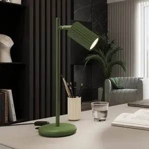 SOLLUX LIGHTING lampe à poser ALORA, hauteur 43 cm, vert olive, métal, GU10 pas cher
