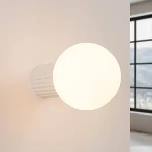 SOLLUX LIGHTING Applique murale ORBI, beige, verre/métal, Ø 12 cm, IP4... pas cher