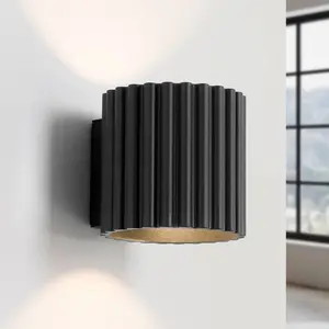 SOLLUX LIGHTING Applique murale RIBLA, noire, Ø 10 cm, métal, G9 pas cher