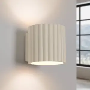 SOLLUX LIGHTING Applique murale RIBLA, beige, Ø 10 cm, métal, G9 pas cher