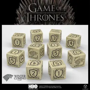 Game of Thrones pack dés Stark 10xD6 (10) - Q Workshop Dés - QWS20251BVendu par1001hobbies