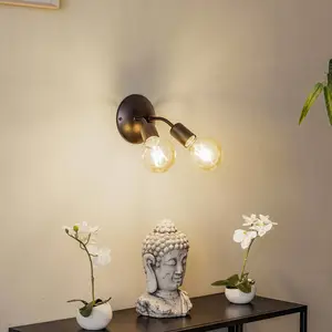 Lamkur Applique à douille Go, à deux lampes, noire pas cher