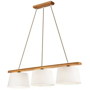 Lamkur Suspension Sweden à 3 lampes, chêne rustique pas cher