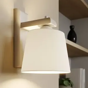 Comparateur de prix : Lamkur aida applique murale avec abat-jour en tissu vieux blanc, 1x e27