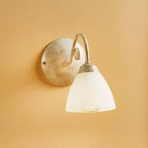 Lamkur Applique murale Adoro avec abat-jour en verre, blanc pas cher