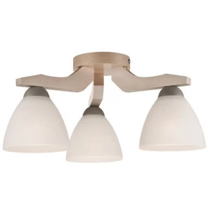 Lamkur Plafonnier Haro, hêtre blanc/blanc, 3 lampes pas cher