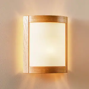 Comparateur de prix : Lamkur Applique Zanna en bois, hauteur 34 cm, chêne clair