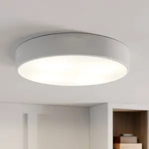 TEMAR LIGHTING Plafonnier Cleo, Ø 50 cm, IP20, blanc, métal, E27