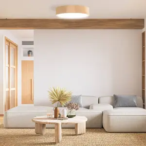 TEMAR LIGHTING Plafonnier Cleo DR800, bois de pin, Ø 80 cm, à 6 lampes...Vendu parluminaire