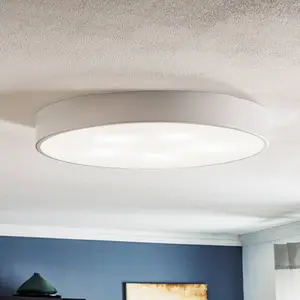 TEMAR LIGHTING Plafonnier Cleo, Ø 60 cm, IP20, blanc, métal, E27