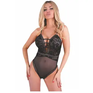 Comparateur de prix : Livco Corsetti Body Jumolina dentelle & motifs végétaux noir