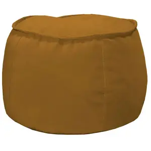 Pouf velours LUCIE coloris jaune moutarde pas cher