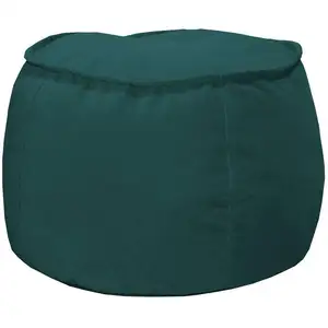 Pouf velours LUCIE coloris bleu canard pas cher