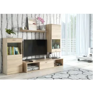 Comparateur de prix : Ensemble meuble TV mural Rico - AC-DÉCO - L 180 x P 38 x 140 cm - Bois - Beige
