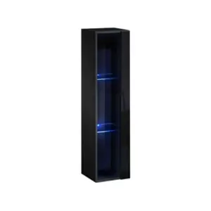 AC-DÉCO Vitrines - Vitrine verticale "Switch WW 2" - Noir - L 30 cm x P 30 cm x H 120 cm pas cher
